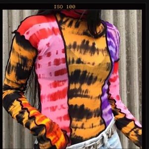 Long sleeve multi color shirt